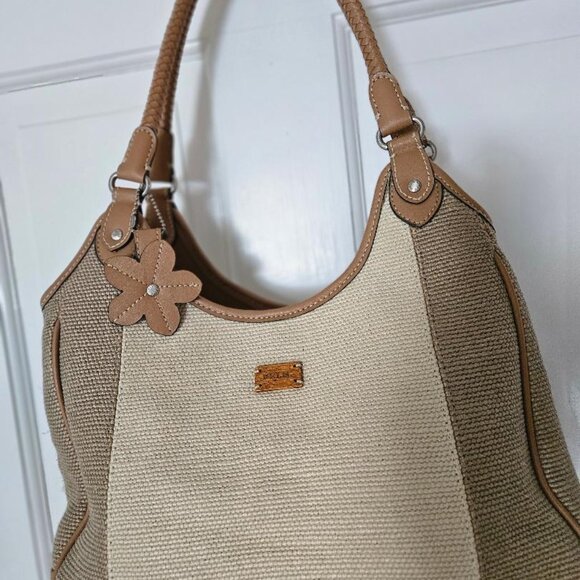 Relic Collection woven purse w/ braided faux leather handles (8x12) - Picture 1 of 8